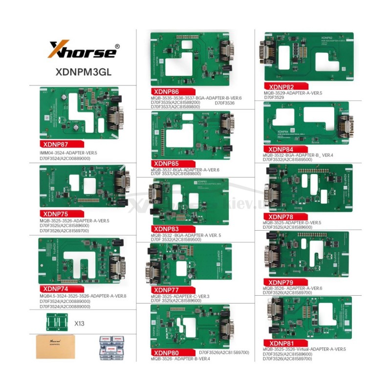 XDNPM3GL MQB48 Комплект адаптеров Xhorse для работы без пайки для